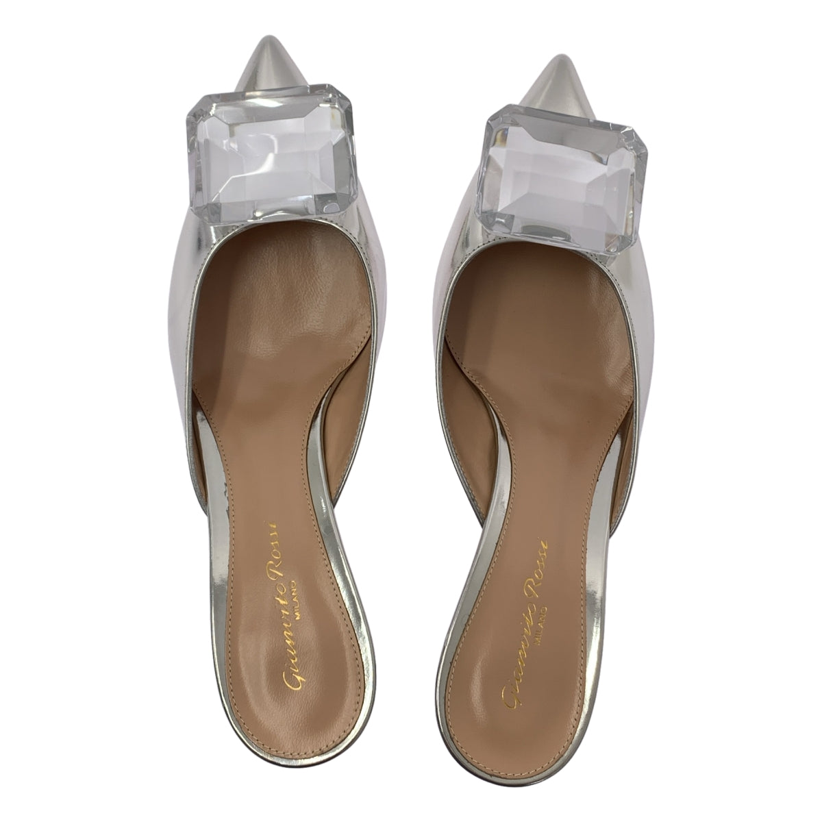 Gianvito Rossi | JAIPUR MULE | 漆皮金屬平底涼鞋 | 尺寸 37 | 女款
