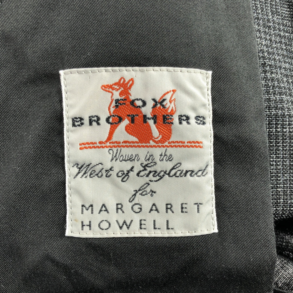 MARGARET HOWELL / マーガレットハウエル | × FOX BROTHERS / ウール スラックス パンツ | M | ダークグレー系 | メンズ