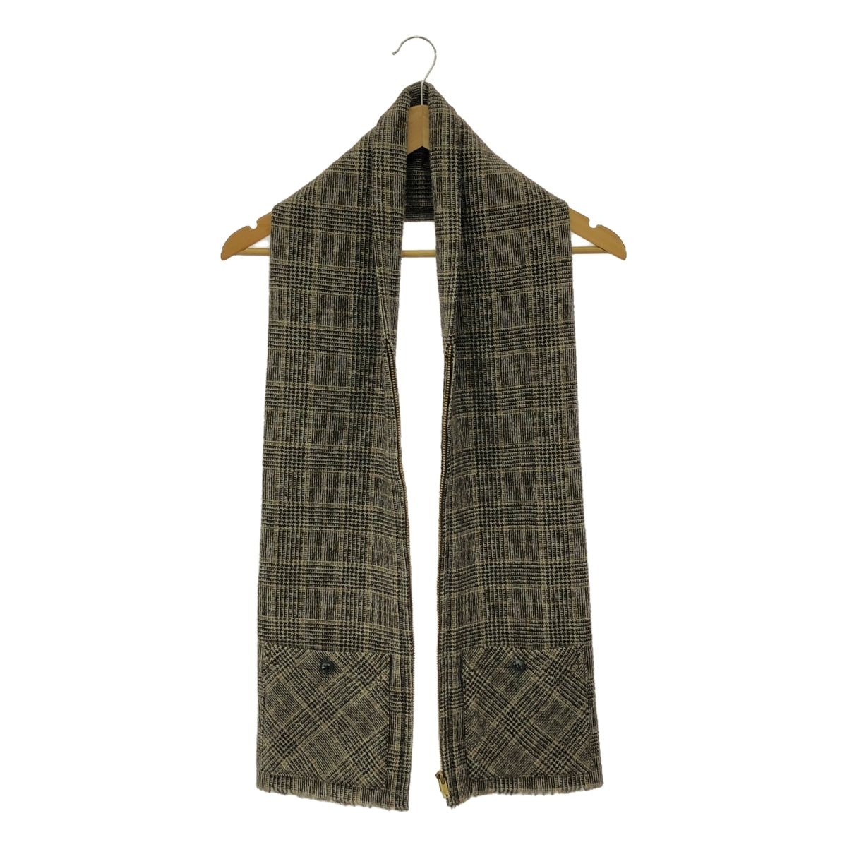 OLDMAN'S TAILOR / 올드맨즈 테일러 | 울 포켓 첨부 Zip 스톨 머플러 / 유니섹스 | 브라운 |