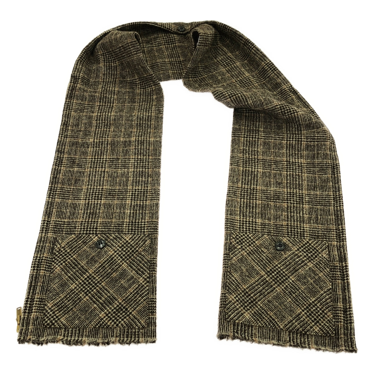 OLDMAN'S TAILOR / 올드맨즈 테일러 | 울 포켓 첨부 Zip 스톨 머플러 / 유니섹스 | 브라운 |