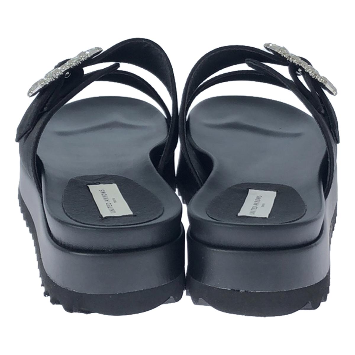 [Good Condition] UNITED ARROWS | Satin Beaded Mule Sandals | Size 36 | Black | Women's