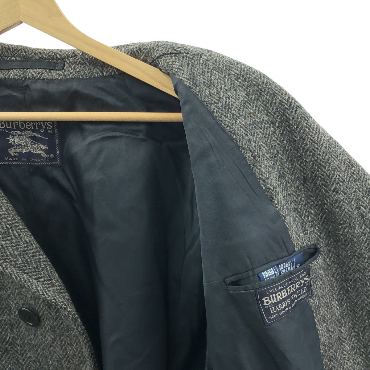 Burberrys / バーバリー | 1970s〜1990s ヴィンテージ HARRIS TWEED ハリスツイード 1枚袖 ステンカラーコート | 54R |