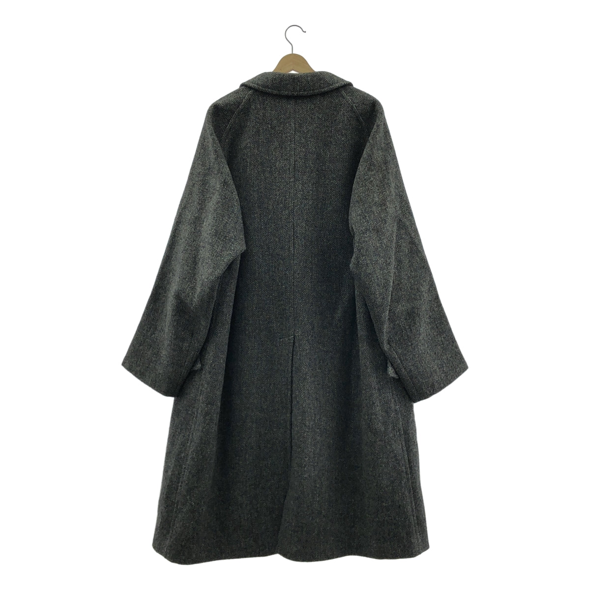 博柏利 | 1970-1990 年代復古哈里斯粗花呢單袖圓領大衣 | 尺寸 54R | 灰色 | 男款