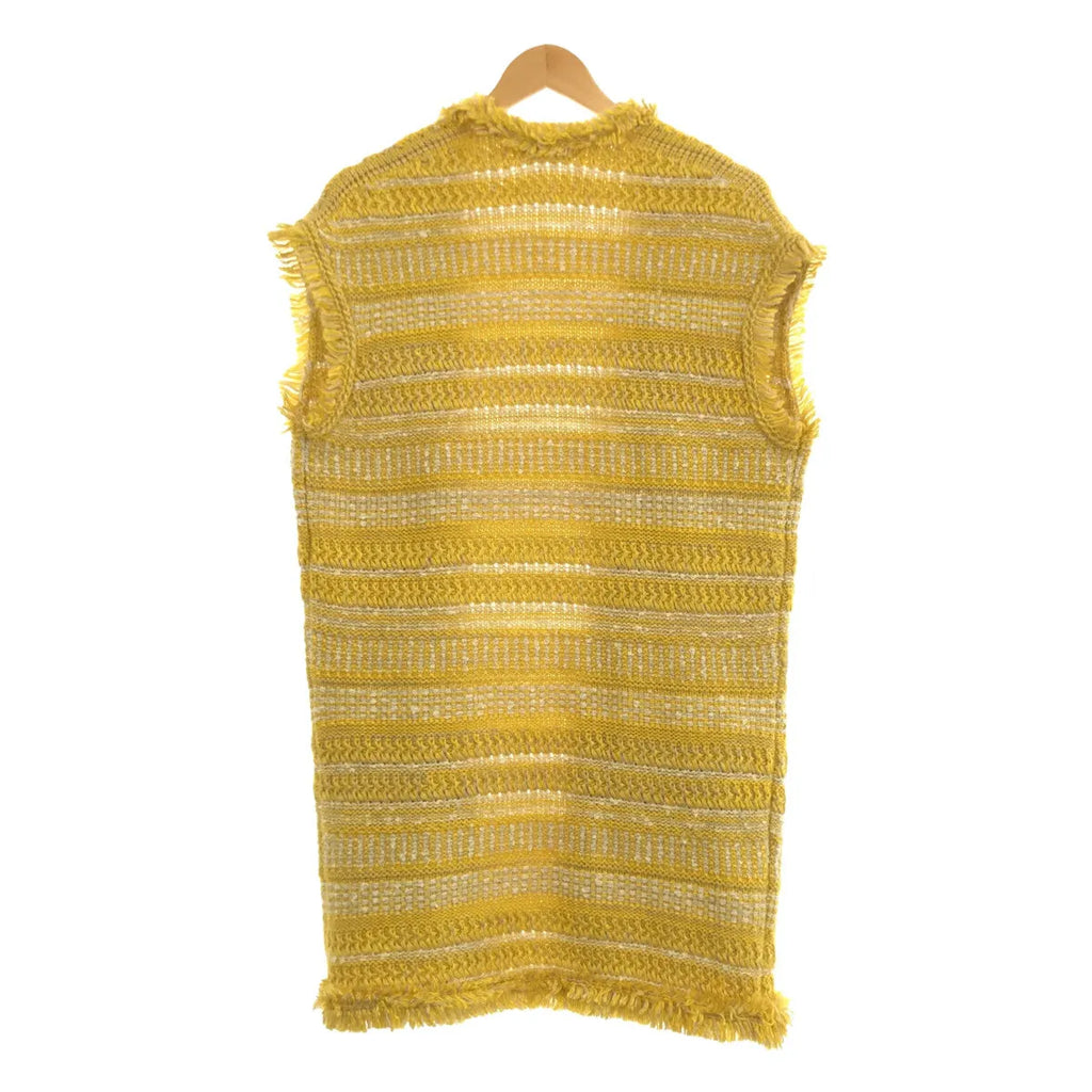 【美品】  Drawer / ドゥロワー | ミックスツイード ロングベスト | イエロー | レディース