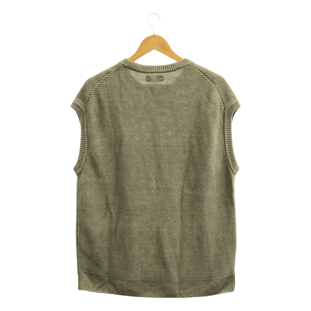 unfil / アンフィル | 2019SS | french linen honeycomb-knit vest リネン ニット ベスト | 4 | グレージュ | メンズ