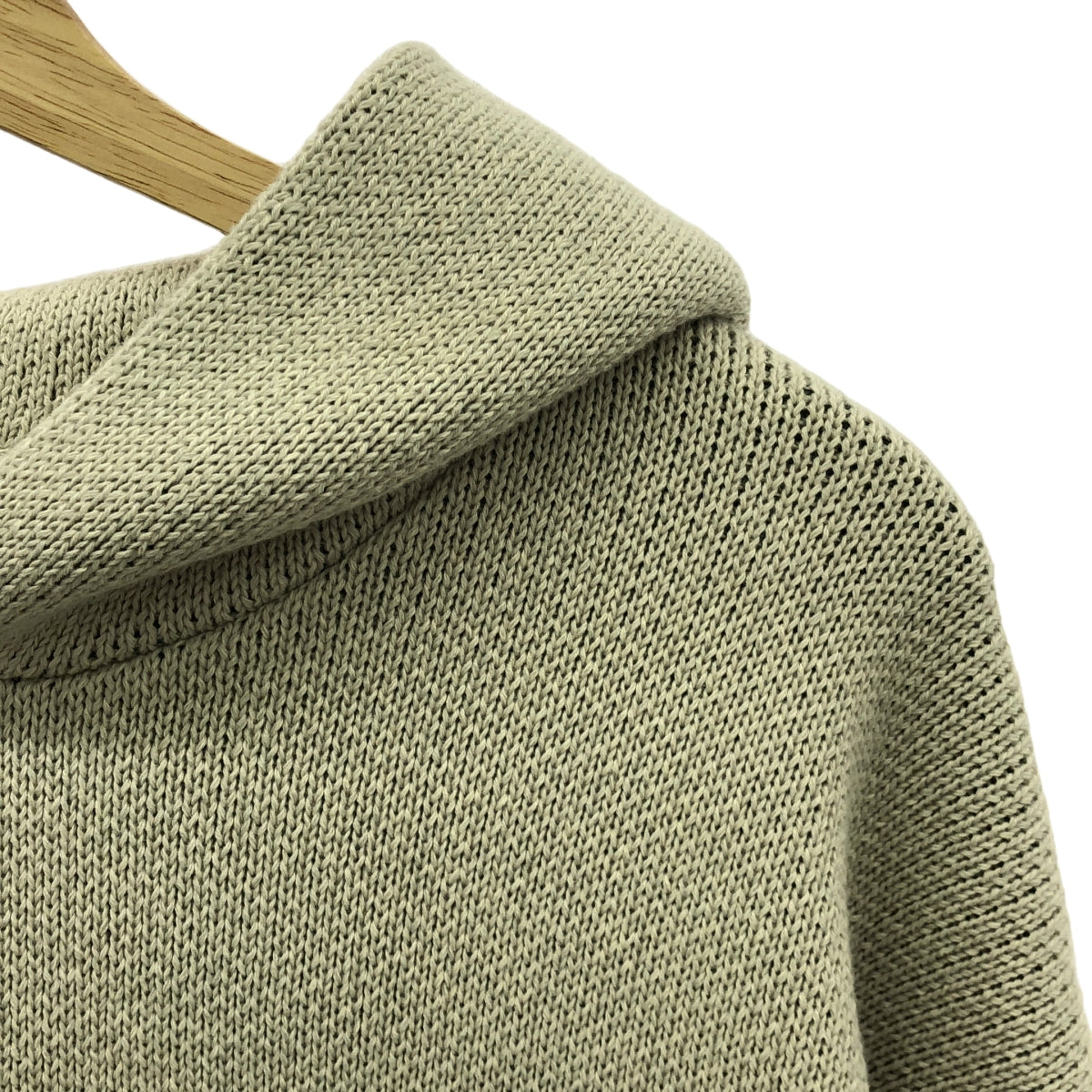 【美品】  FOG ESSENTIALS / エフオージーエッセンシャルズ | KNIT SWEATER ロゴ ニット パーカー | M | オートミール | メンズ