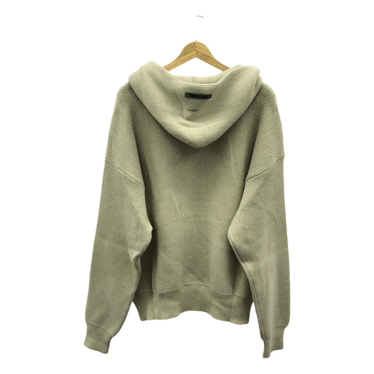 【美品】  FOG ESSENTIALS / エフオージーエッセンシャルズ | KNIT SWEATER ロゴ ニット パーカー | M | オートミール | メンズ