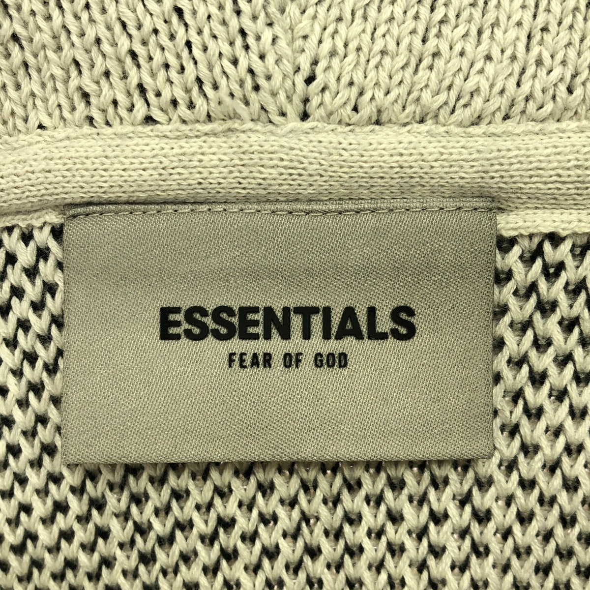 【美品】  FOG ESSENTIALS / エフオージーエッセンシャルズ | KNIT SWEATER ロゴ ニット パーカー | M | オートミール | メンズ