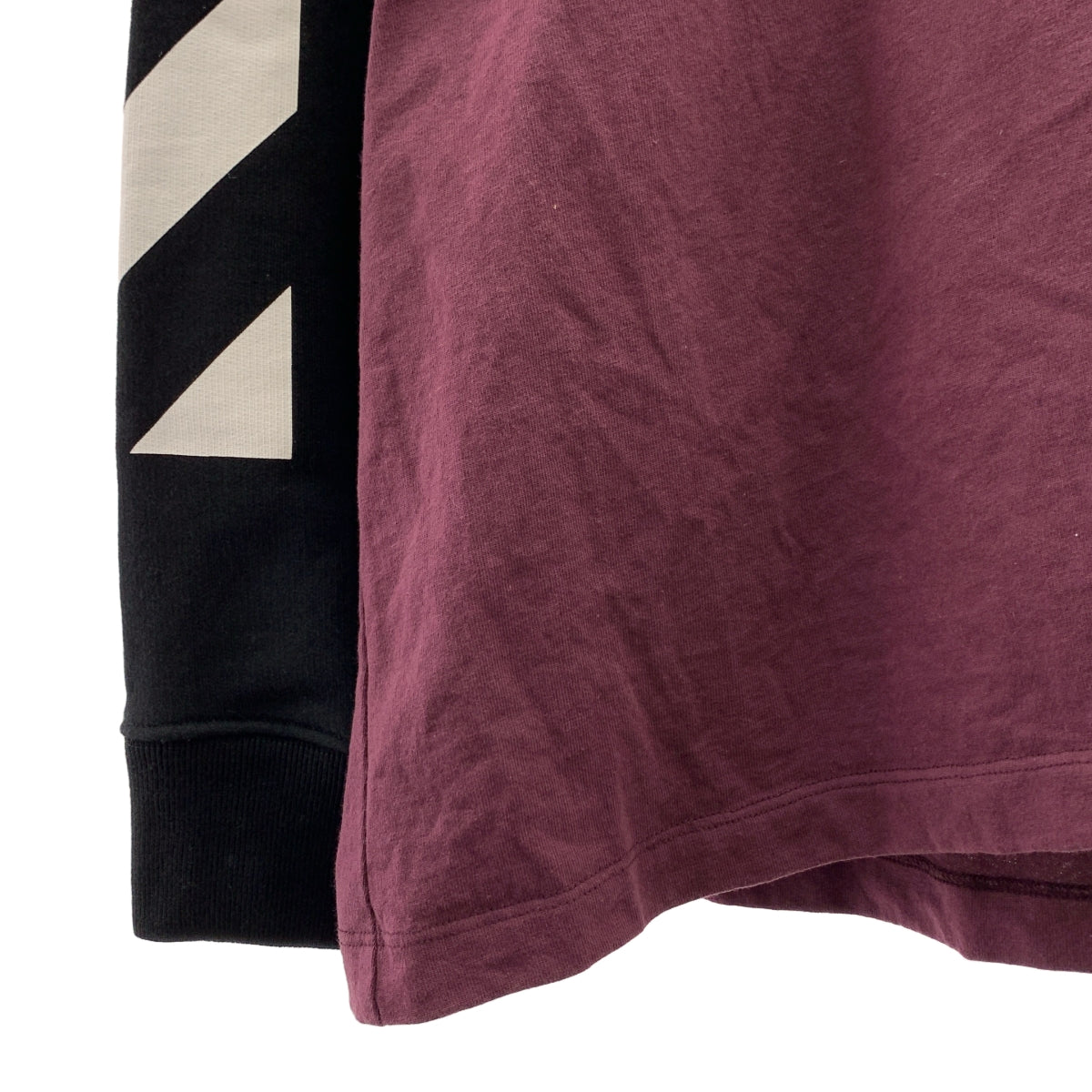 Off-White / オフホワイト | レイヤード プリント パーカ | M | ボルドー系/ブラック | メンズ