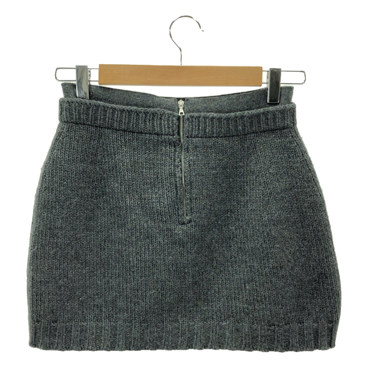 AURALEE / オーラリー | 2024AW | WOOL SOFT CORD KNIT MINI SKIRTミニスカート | 1 | グレー | レディース