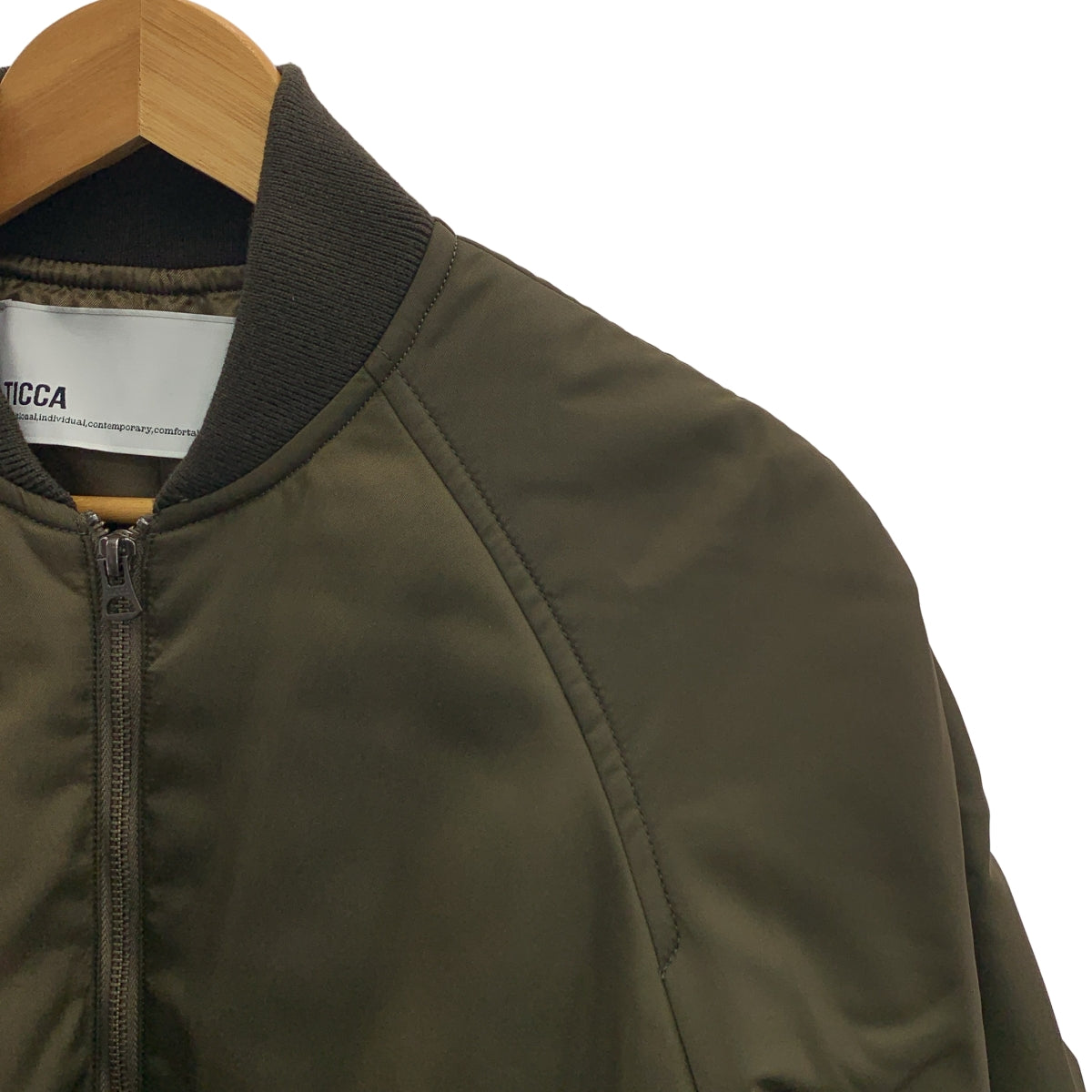 TICCA / ティッカ | ナイロン ロング MA-1 ジップ コート | F | レディース