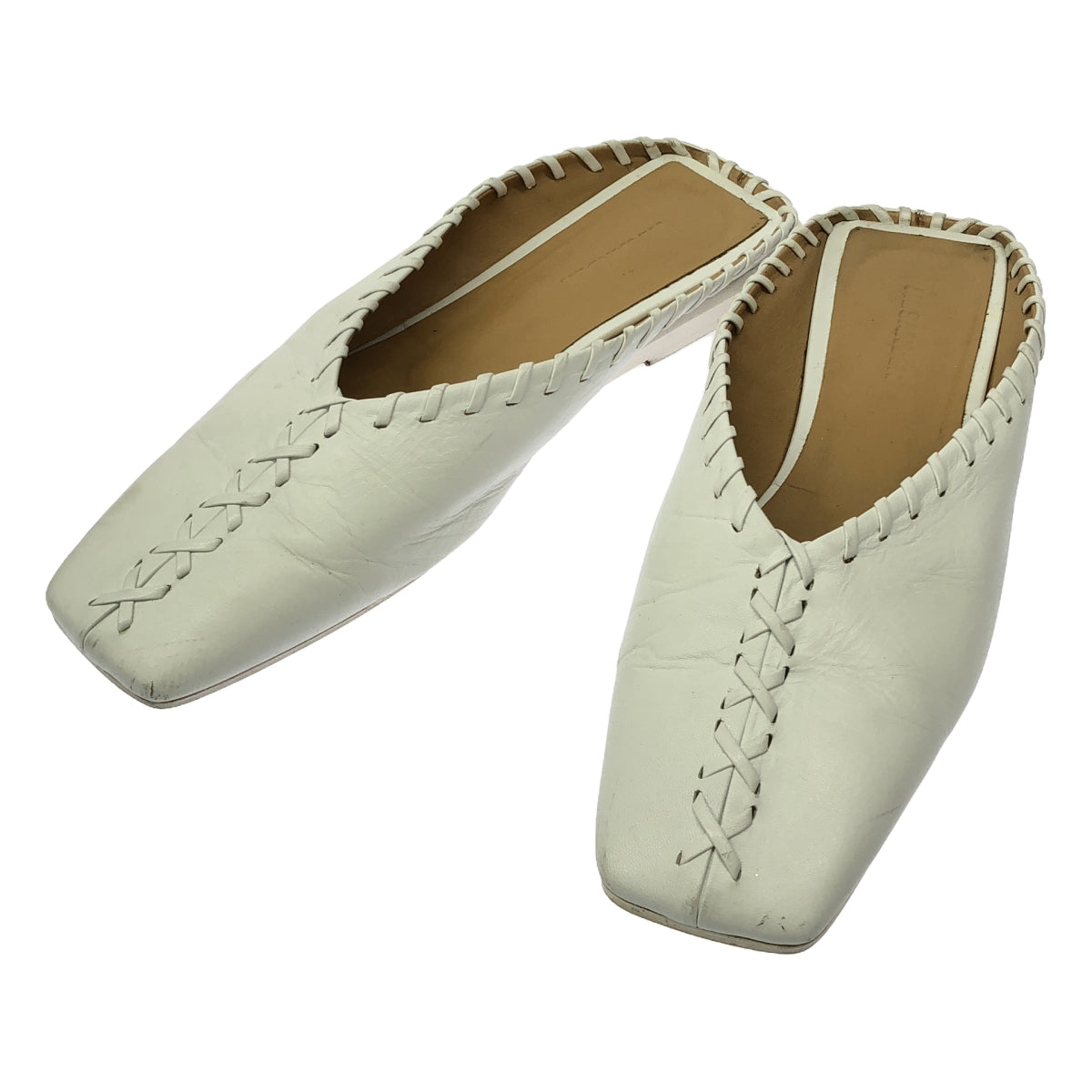 JIL SANDER | Leather square ballet shoes | 37 | Women's