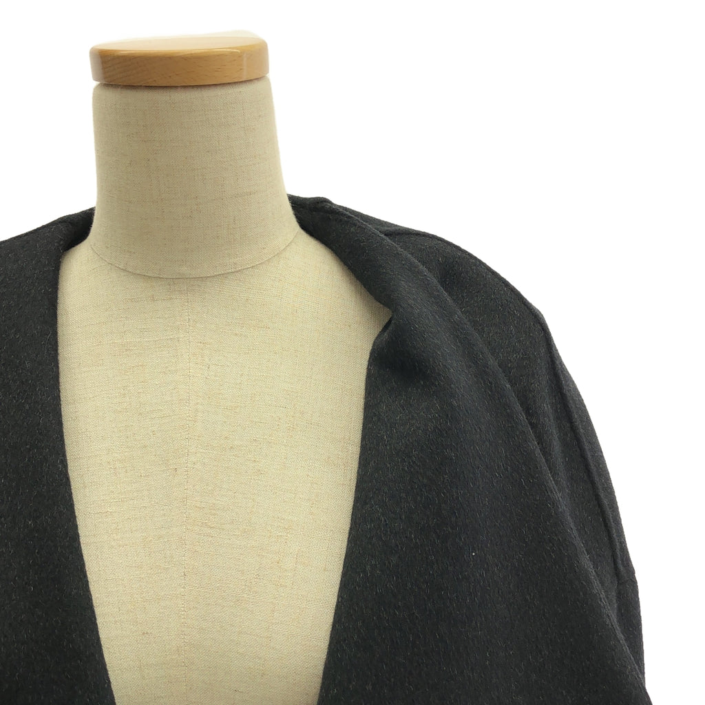 【미품】 ENFOLD / 엔폴드 | 2022AW | NO-COLLAR COAT / 노컬러 오버 롱 코트 | 36 | 블랙 | 여성