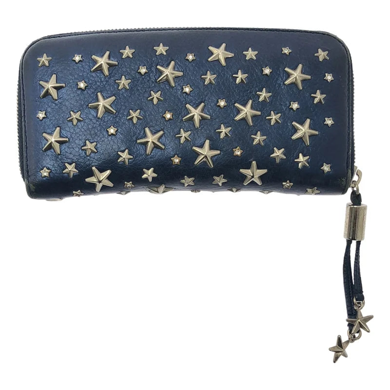 JIMMY CHOO / ジミーチュウ | ロックスタッズ ラウンドジップ ロングウォレット / 財布 |