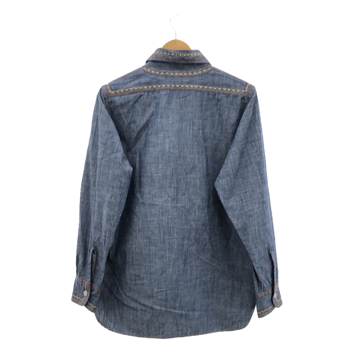 【美品】  Needles / ニードルス | 2024SS | Work Shirt Cotton Chambray India Emb. インディア エンブロイダリー ワークシャツ | XS | インディゴ | メンズ