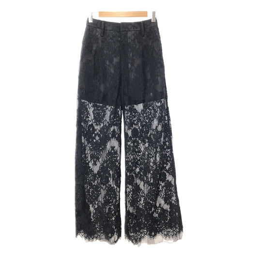 [Good Condition] VIVIANO | 2024AW | TULLE LAYERED LACE PANTS | S | Black | Women's