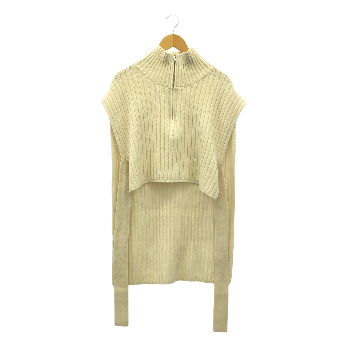 ETRO / 에트로 | 하프 Zip 니트 베스트 | F | 아이보리 | 여성