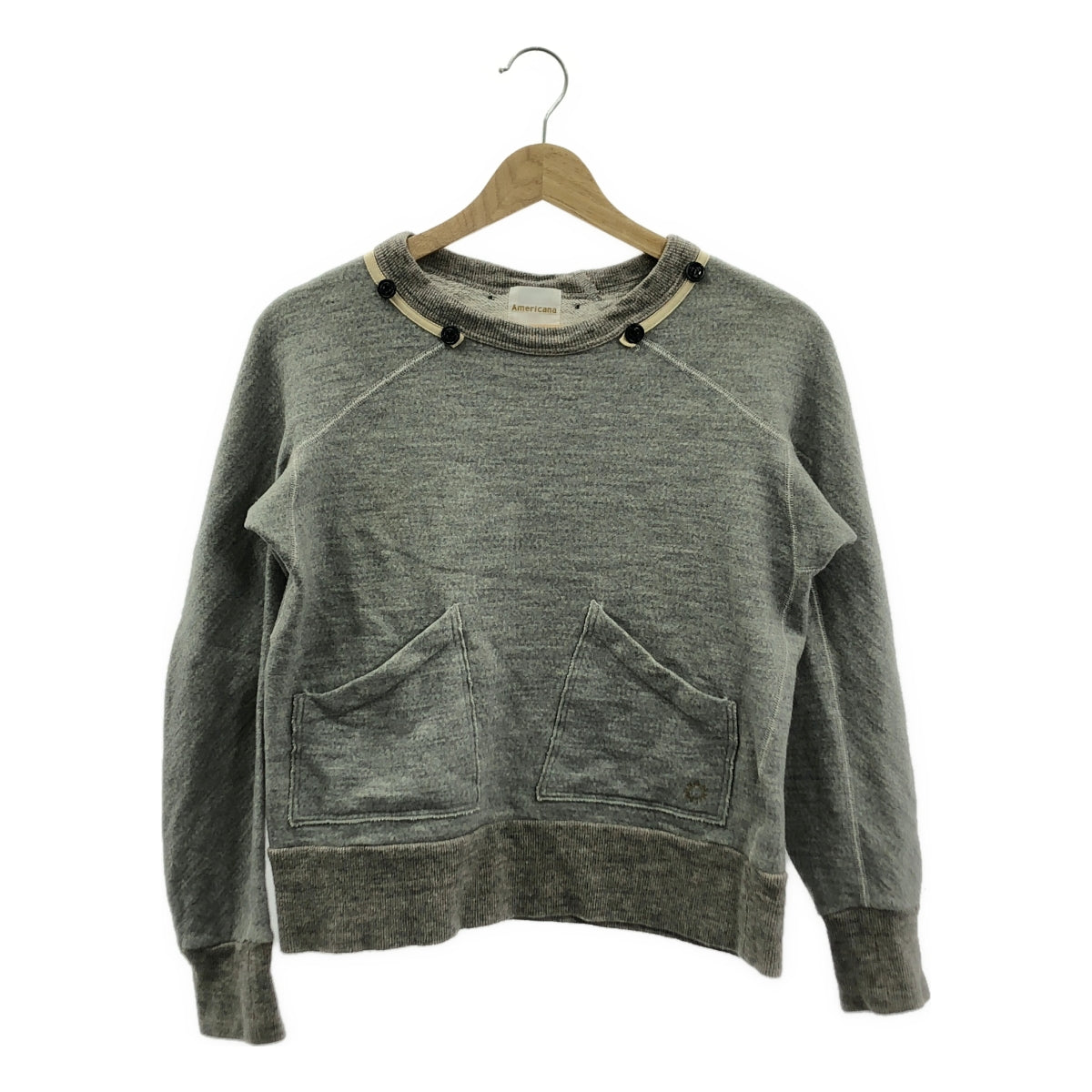 Americana / アメリカーナ | セパレートポケット フード付  スウェット | グレー | レディース