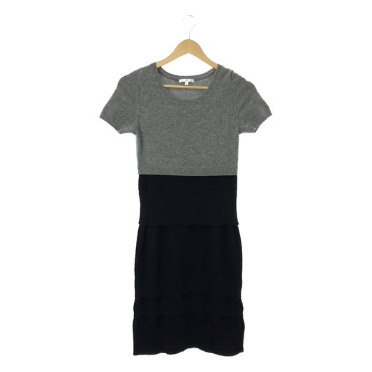 PAULE KA | Cashmere Tiered Knit Dress | S | Gray/Black | Women's