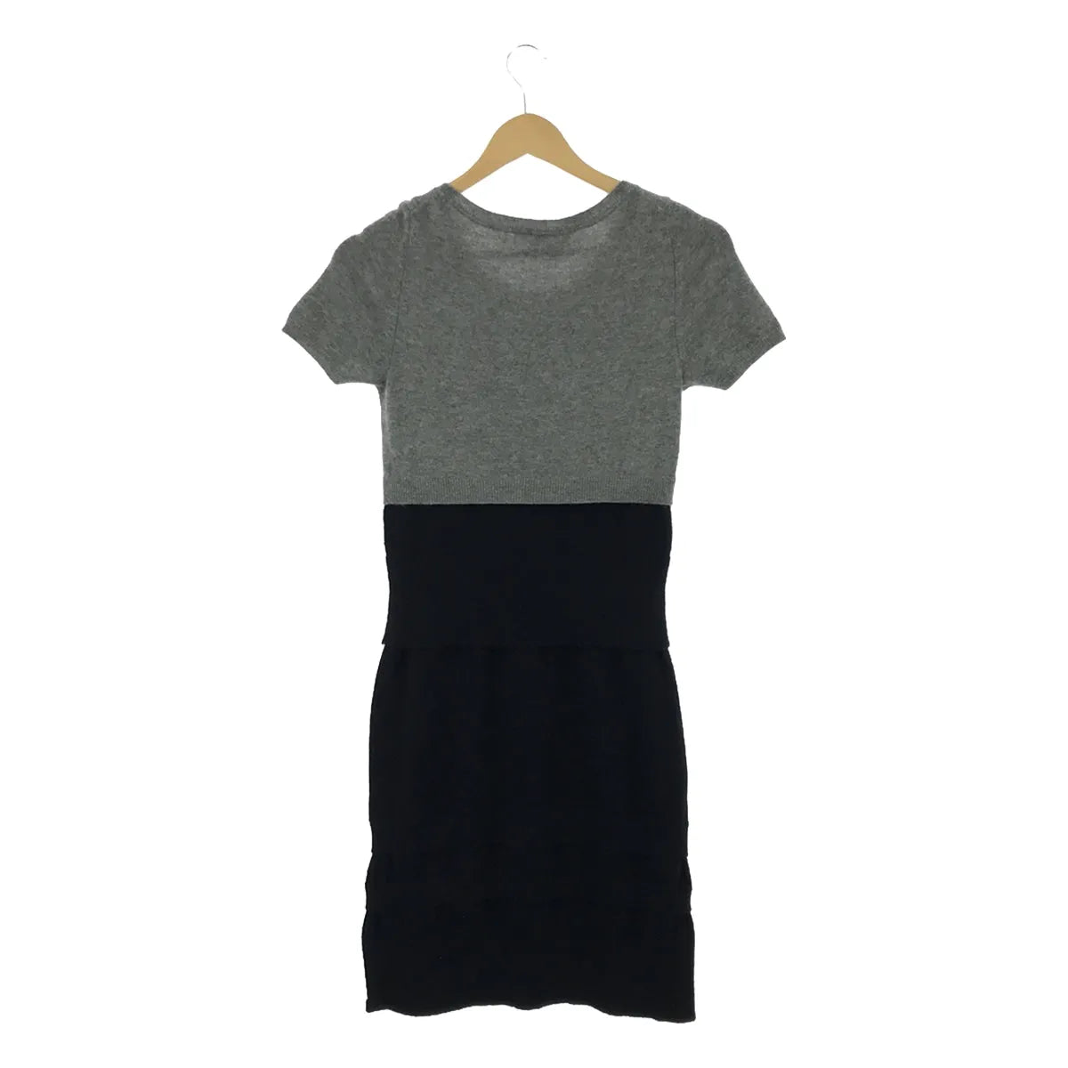 PAULE KA / ポールカ | カシミヤ ティアード ニットワンピース | S | グレー / ブラック | レディース