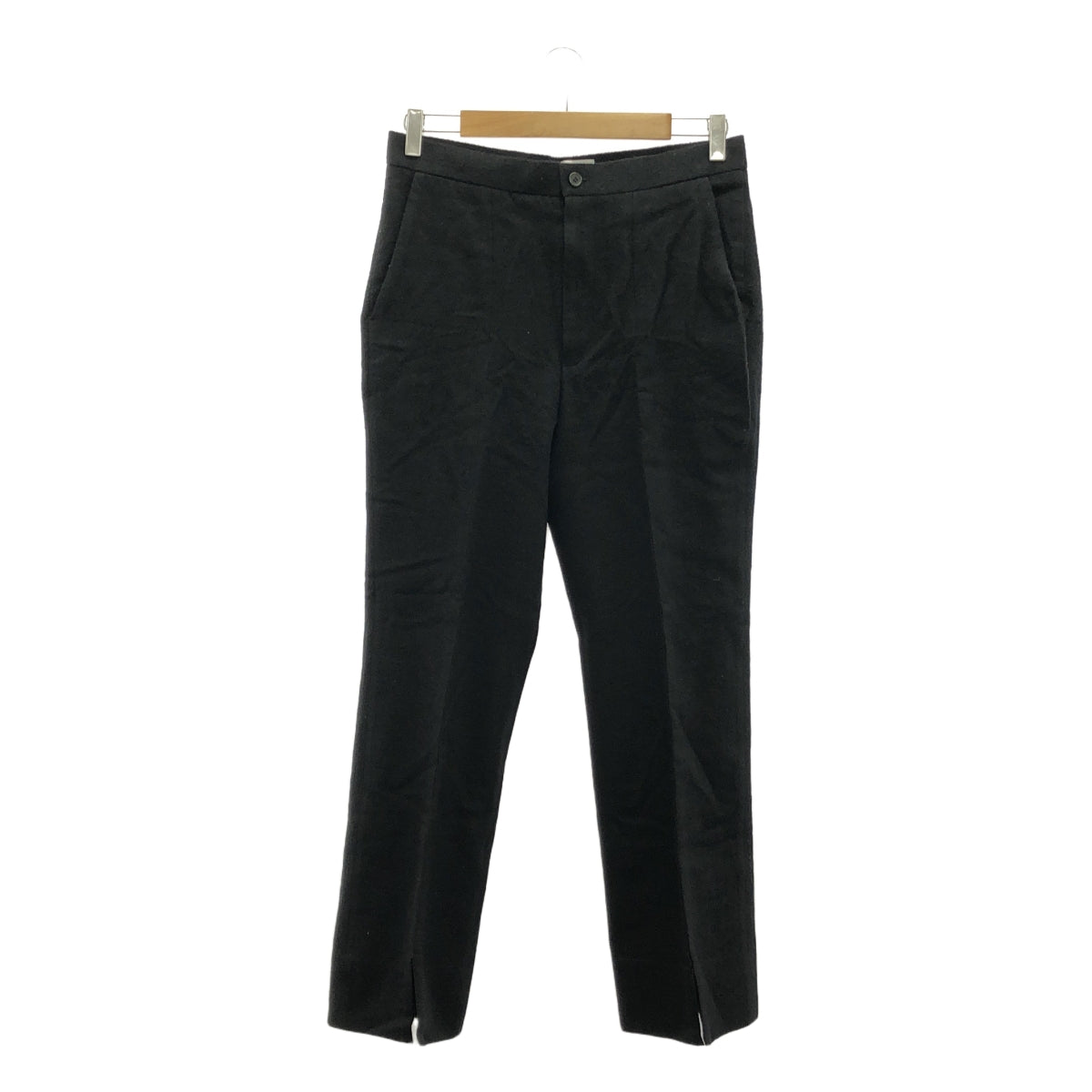 marka / マーカ | HEM SLIT STRAIGHT FIT コットン ウール スリット パンツ | 1 | ブラック | メンズ