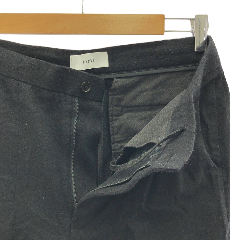 marka / マーカ | HEM SLIT STRAIGHT FIT コットン ウール スリット パンツ | 1 | ブラック | メンズ