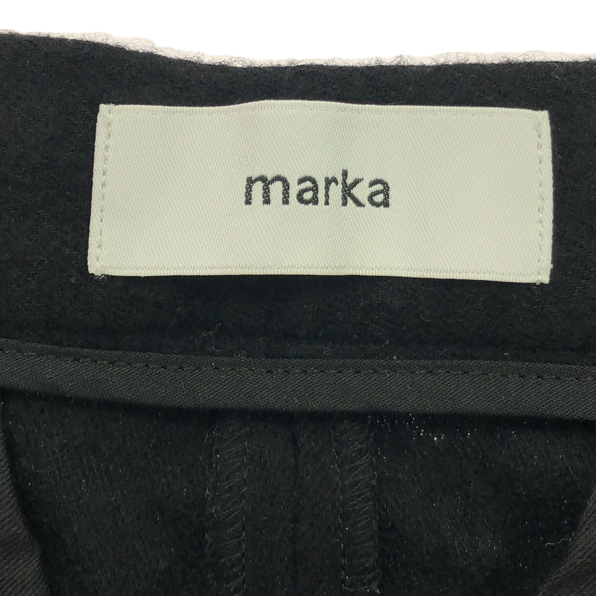 marka / 마커 | HEM SLIT STRAIGHT FIT 코튼 울 슬릿 팬츠 | 1 | 블랙 | 남성