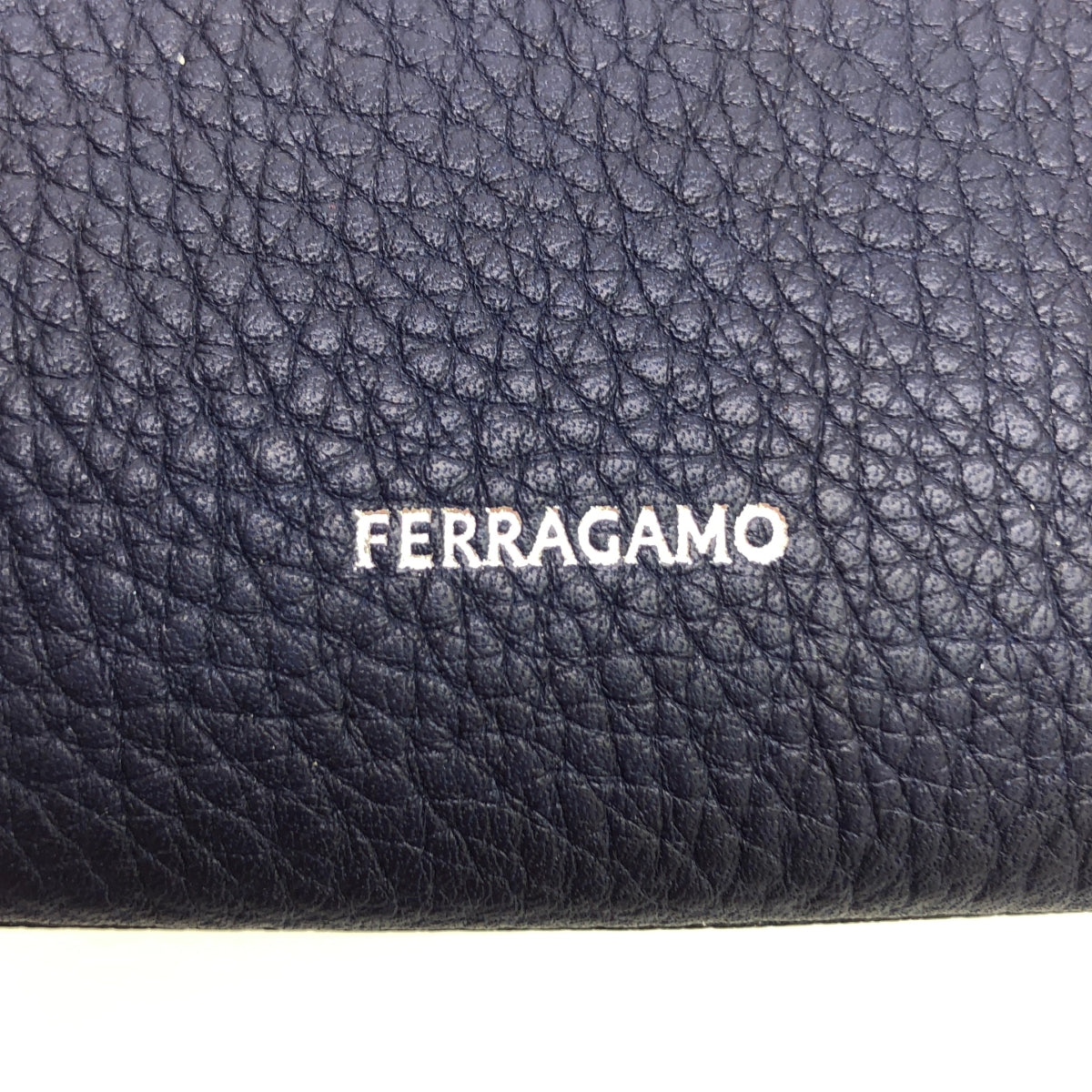 【新品】  FERRAGAMO / フェラガモ | レザー 2トーン クラッチバッグ | ネイビー / オフホワイト | メンズ