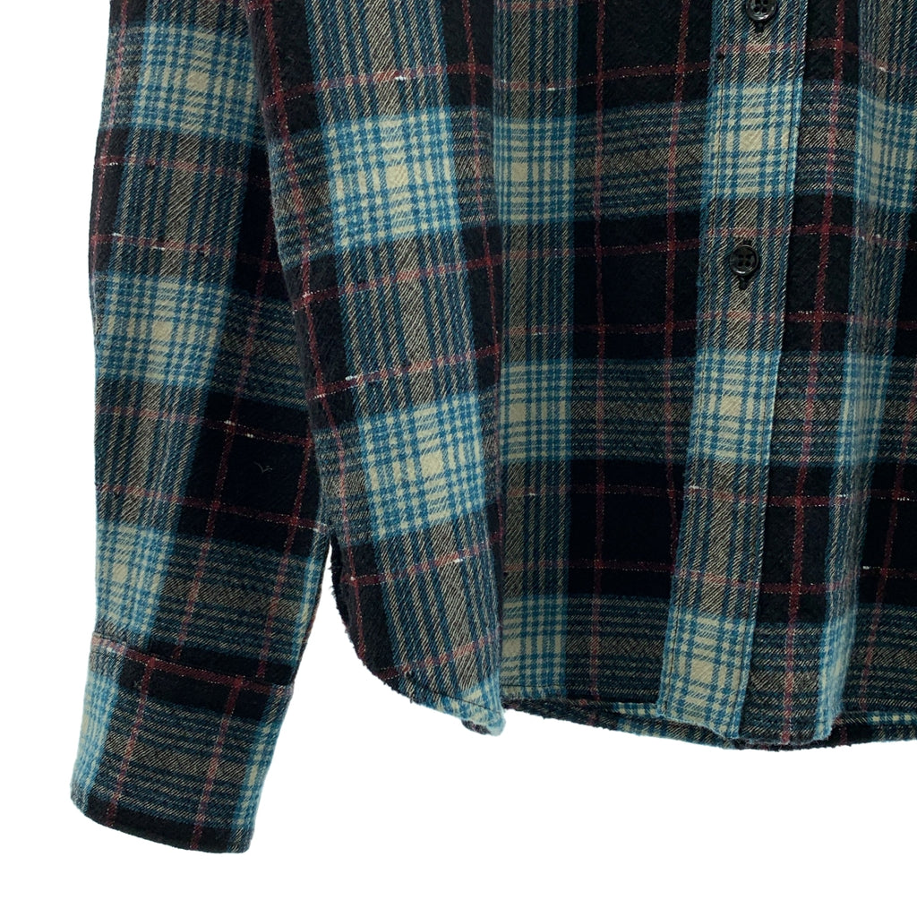 SAINT LAURENT / サンローラン | チェック オーバーシルエット シャツ | 39 | ブルー/ブラック/ボルドー系 | メンズ