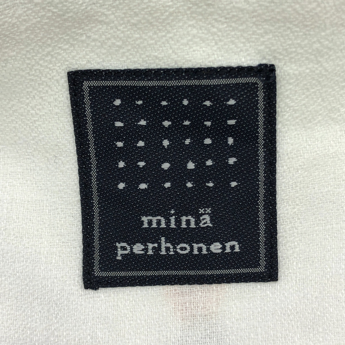 [狀況良好] mina perhonen | 2022秋冬 |蠟燭皮革手柄手提包 |白色/棕色|女性的