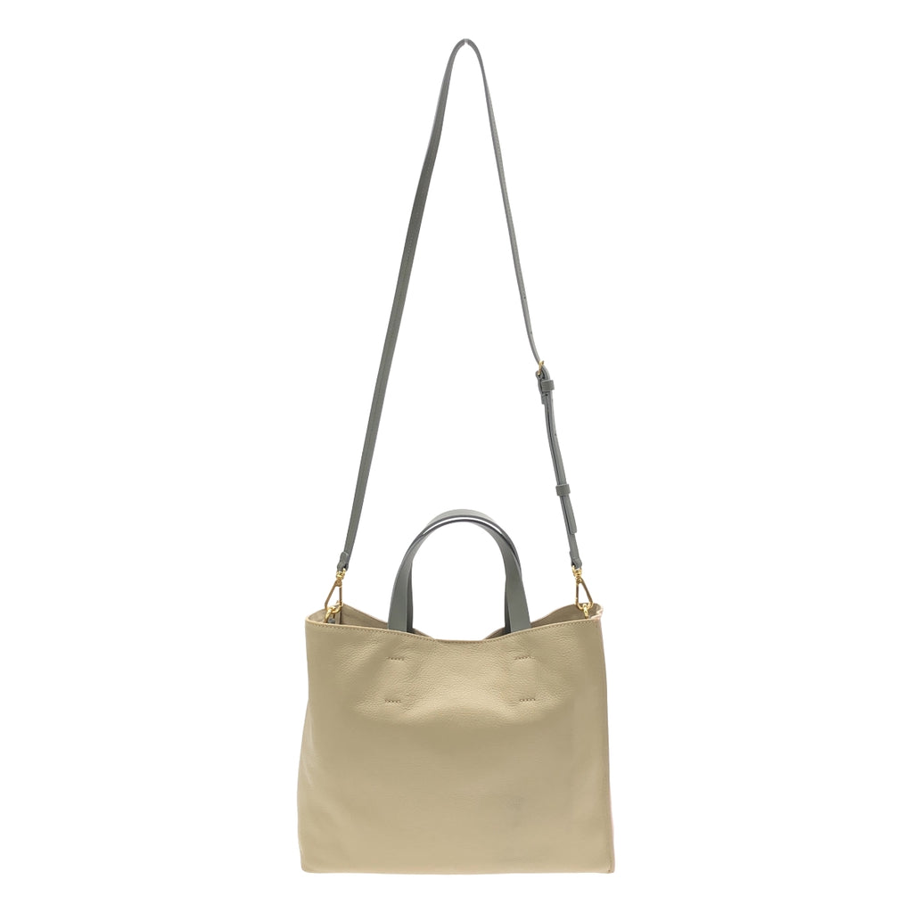 【미품】 MARNI / 마르니 | MENDING MUSEO SOFT 멘딩 로고 뮤제오 소프트 레더 토트 백 | 핑크 / 베이지 | 여성