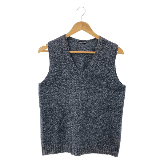 FRANK LEDER | WOOL VEST | Wool melange V-neck knit vest | Navy | Men's