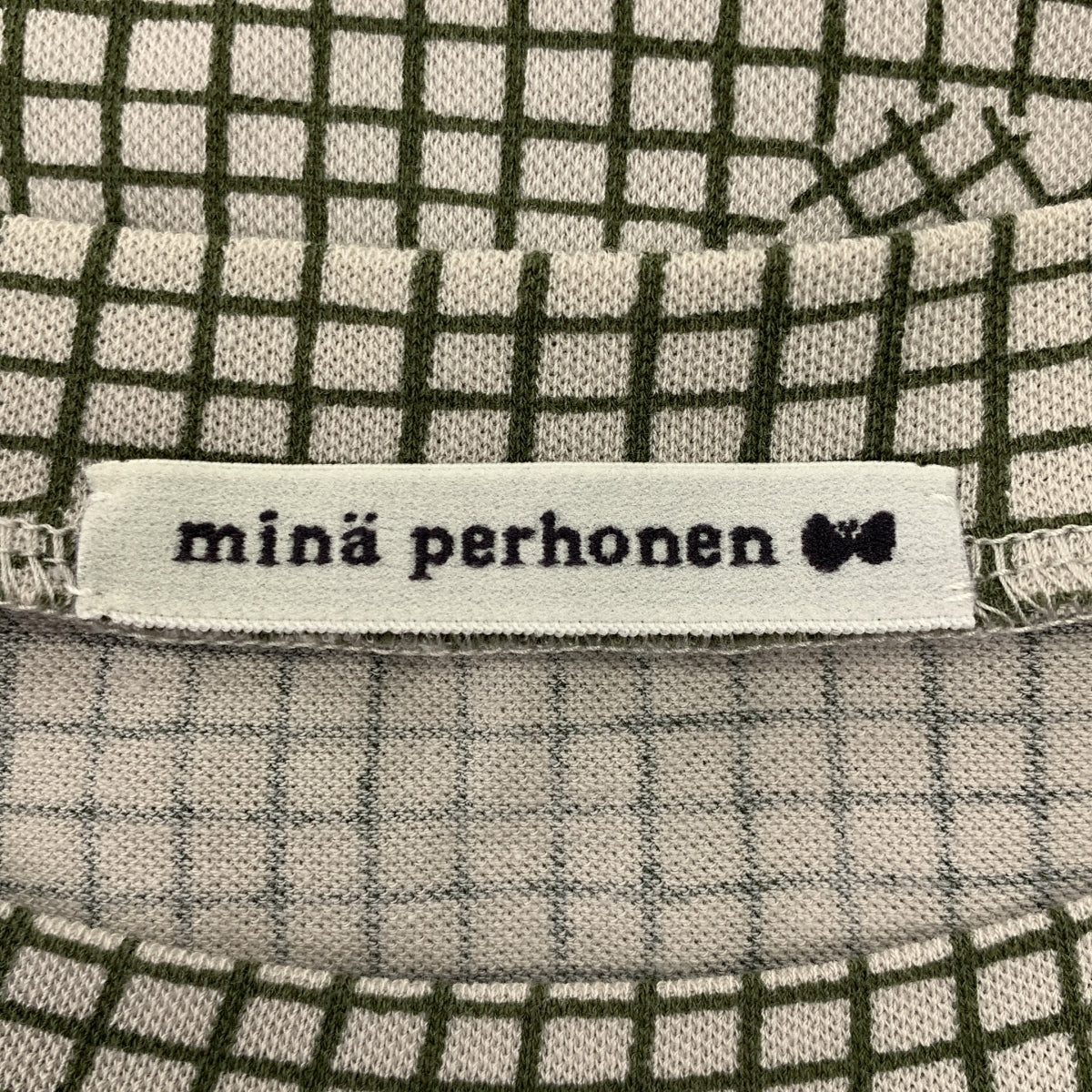mina perhonen | 2023 春夏系列 | 淡影印花T卹 | 40碼 | 灰/綠 |女款
