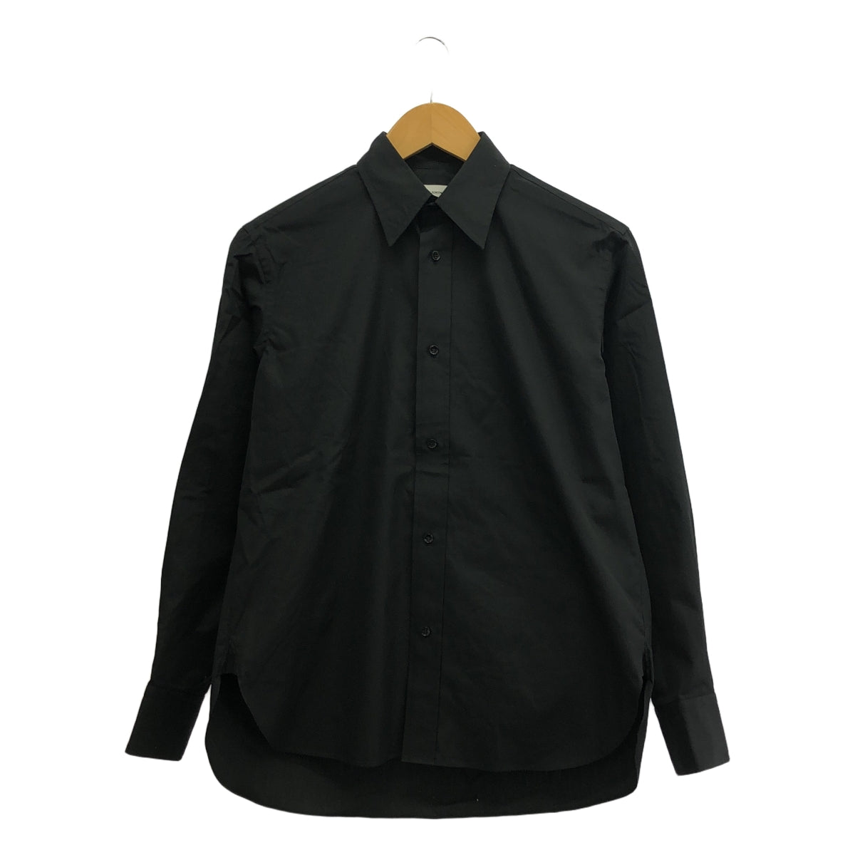 【신품】 BLAMINK / 브라밍크 | 코튼 레귤러 셔츠 | 36 | 블랙 | 여성