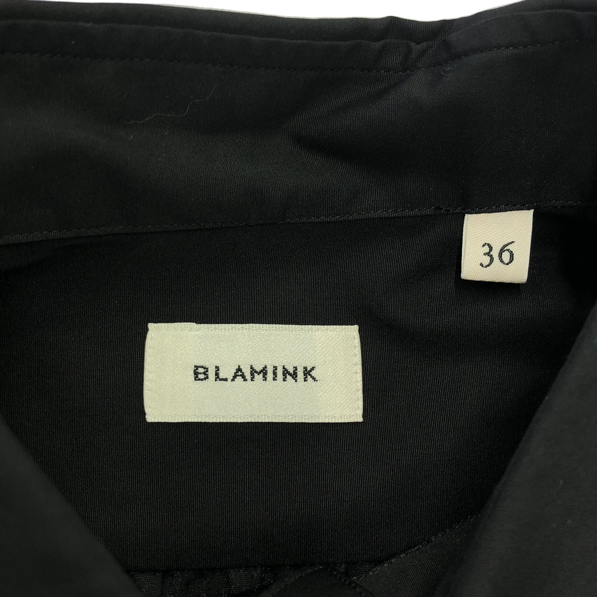 【新品】  BLAMINK / ブラミンク | コットンレギュラーシャツ | 36 | ブラック | レディース