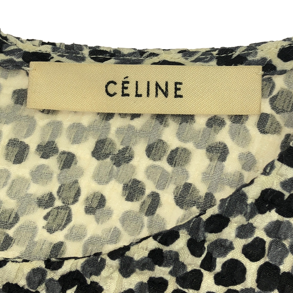 CELINE | Phoebe-era all-over print pullover dress | Size 40 | Navy/White | Women's