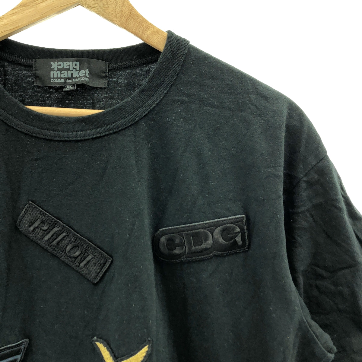 COMME des GARCONS / コムデギャルソン | 2017SS | BLACK MARKET / ブラック マーケット 染め加工 ロゴワッペン Tシャツ カットソー | XL | メンズ