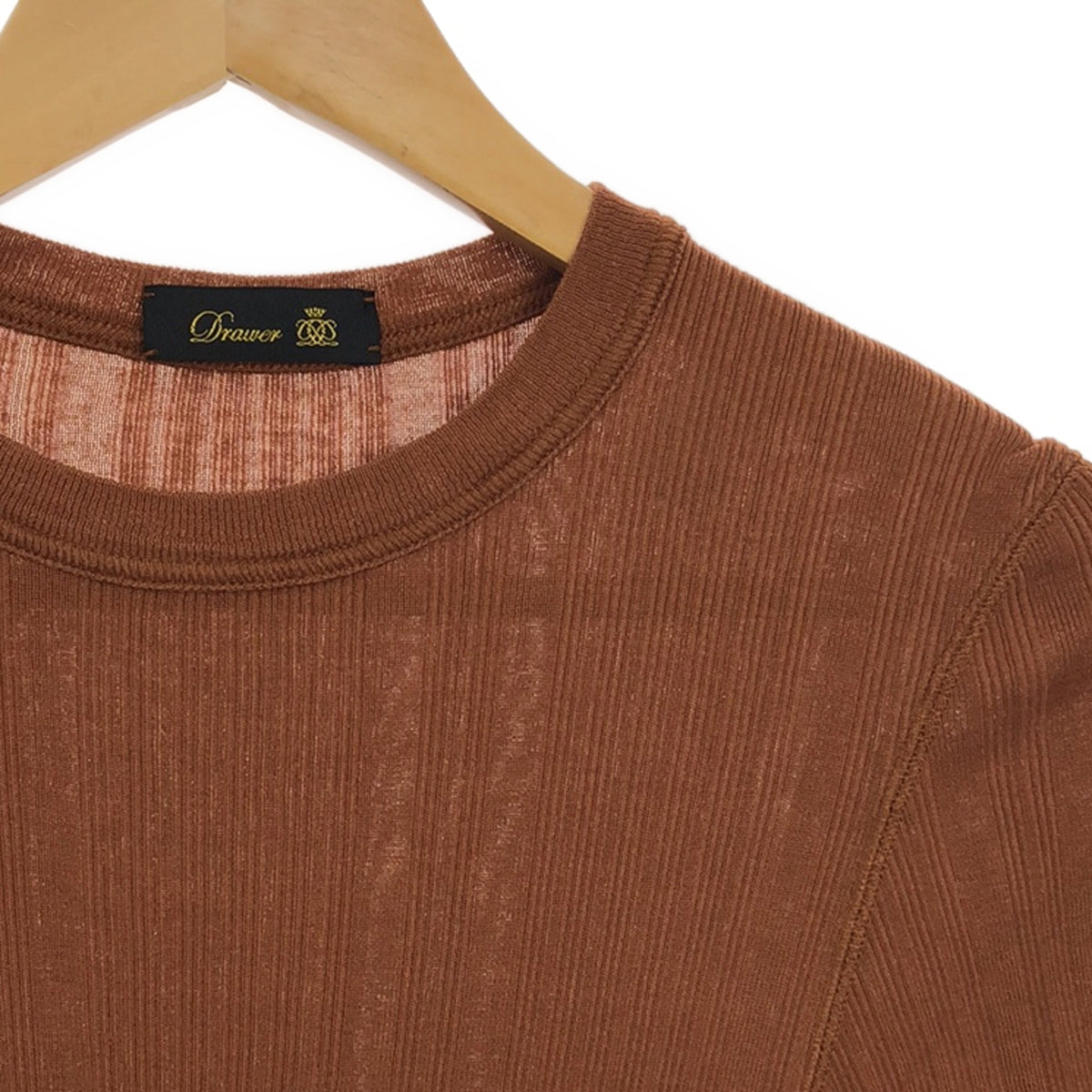 Drawer | Harinuki short sleeve cut and sew T-shirt | Brown | Women's