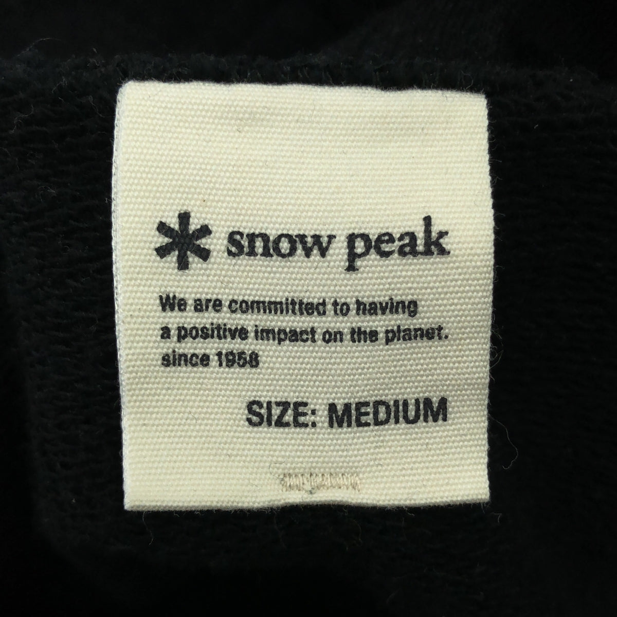 SNOW PEAK / 스노우 피크 | Recycled Cotton Pullover Hoodie 코튼 풀오버 후디 | M | 블랙 | 남성