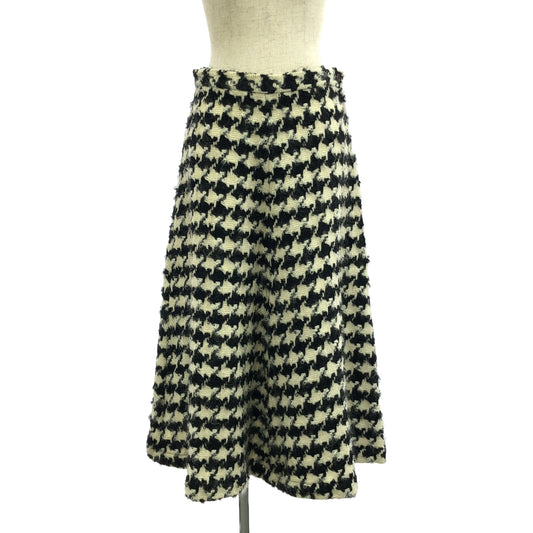 COMME des GARCONS COMME des GARCONS / Comme des | Houndstooth Mohair Blend Flared Long Skirt | S | Black/Ivory | Women's