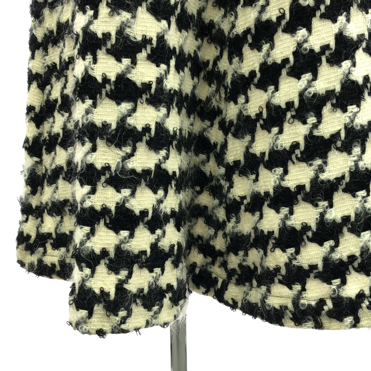 COMME des GARCONS COMME des GARCONS / Comme des | Houndstooth Mohair Blend Flared Long Skirt | S | Black/Ivory | Women's