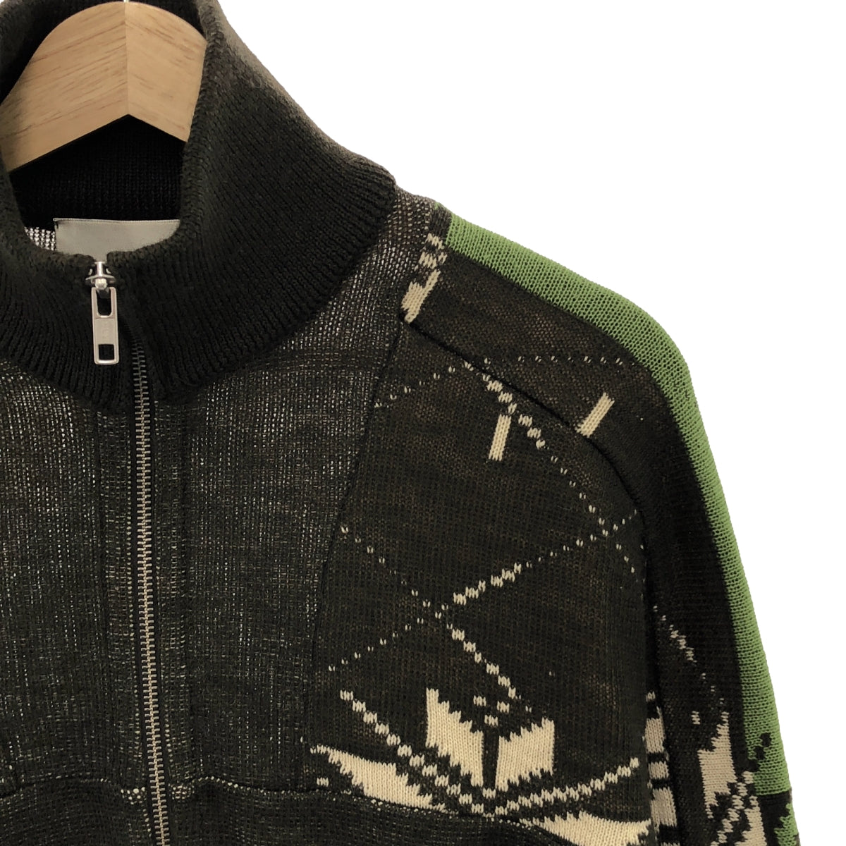 STEPHAN SCHNEIDER / Stephan Schneider | Wool Snowflake All-over Print Zip-up Knit Jacket | 4 | Men's