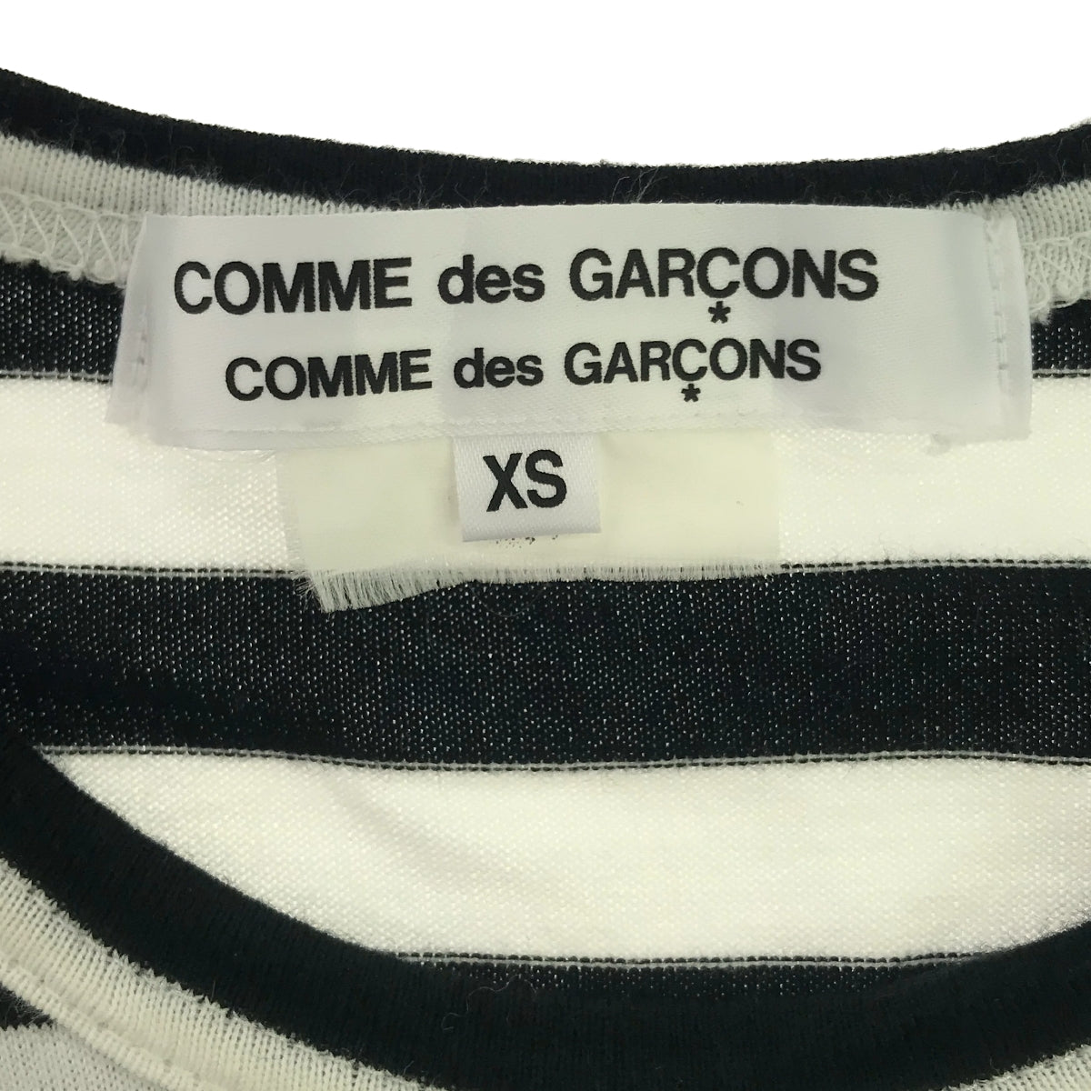 【美品】  COMME des GARCONS COMME des GARCONS / コムコム | 2019SS | ワイドポケット ボーダー カットソー | XS | ブラック/ホワイト | レディース