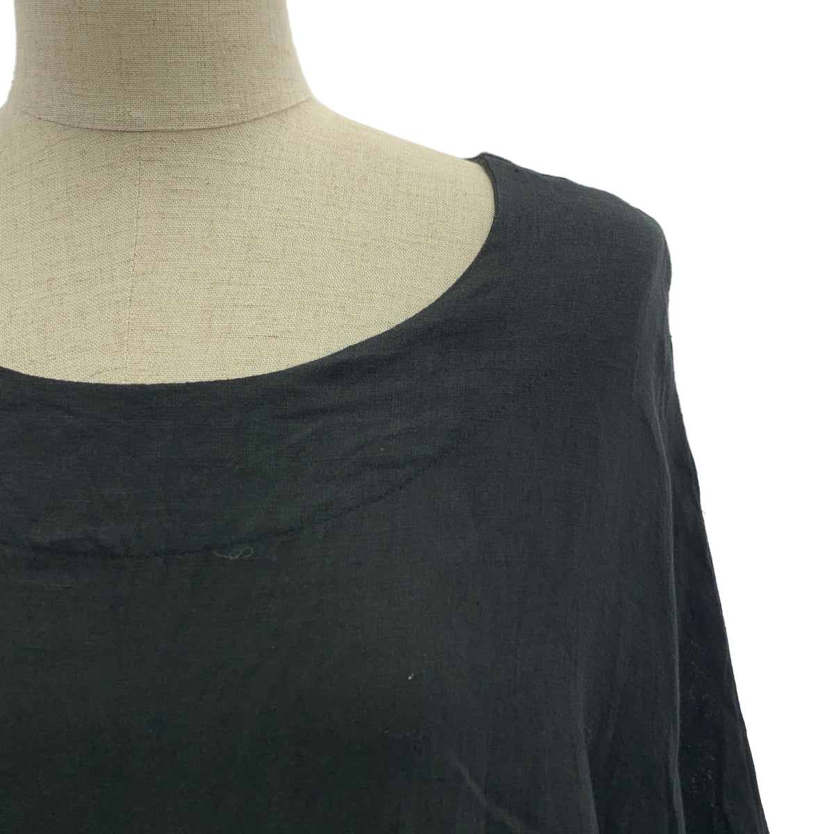 veritecoeur | 亞麻褶皺連身裙，帶口袋 | F碼 | 女款