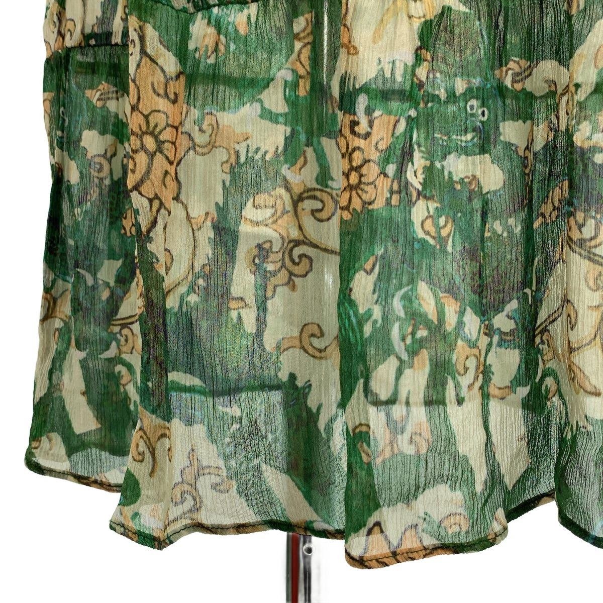 VIVIENNE TAM | 人造絲全印花荷葉邊洋裝（含吊帶背心）| 尺寸 38 | 女款