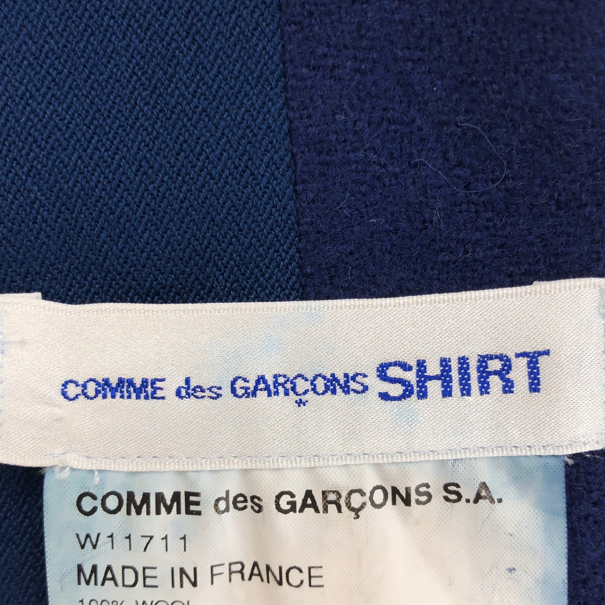 COMME des GARCONS SHIRT / 콤데 갤슨 셔츠 | 울 2 톤 다른 소재 도킹 머플러 |