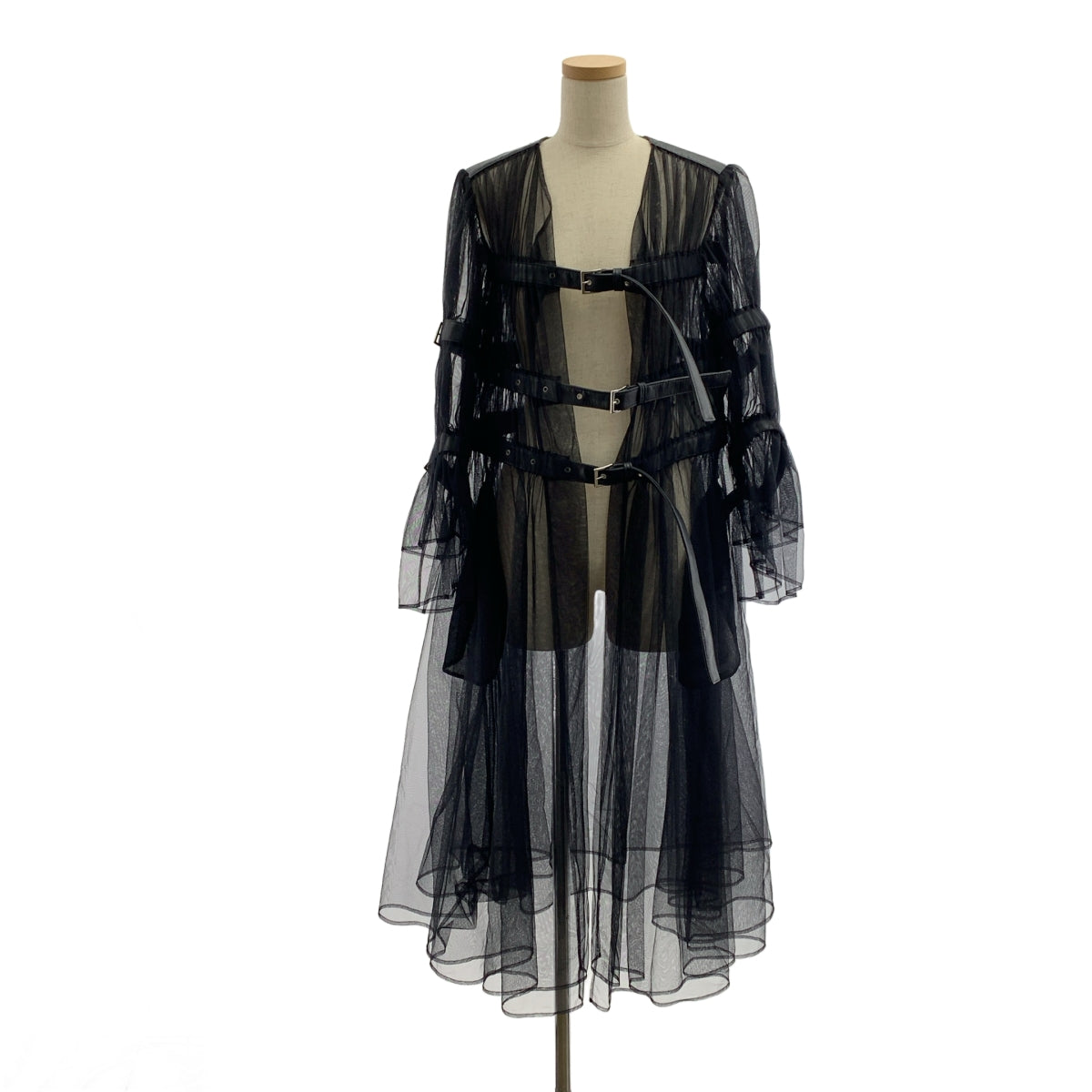 noir kei ninomiya / 느와르 케이니노미야 | 2019SS | 벨트 개더 튈 롱 코트 | S |