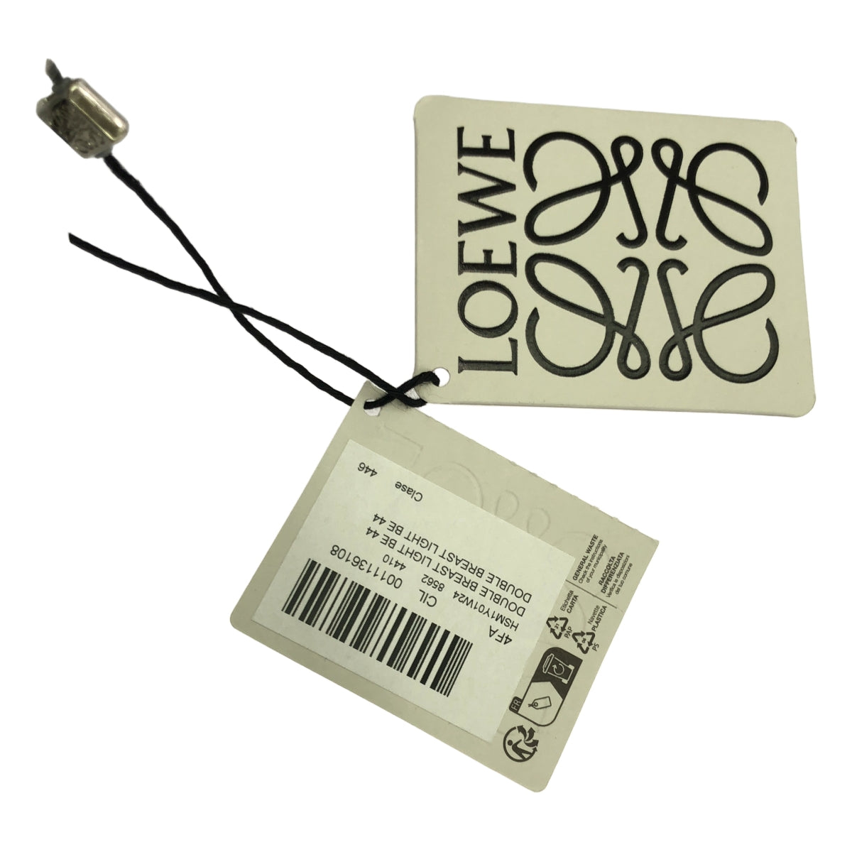 [品相良好] LOEWE | 2024AW | 駱駝羊毛雙排扣大衣 | 44 | 灰色 | 男士