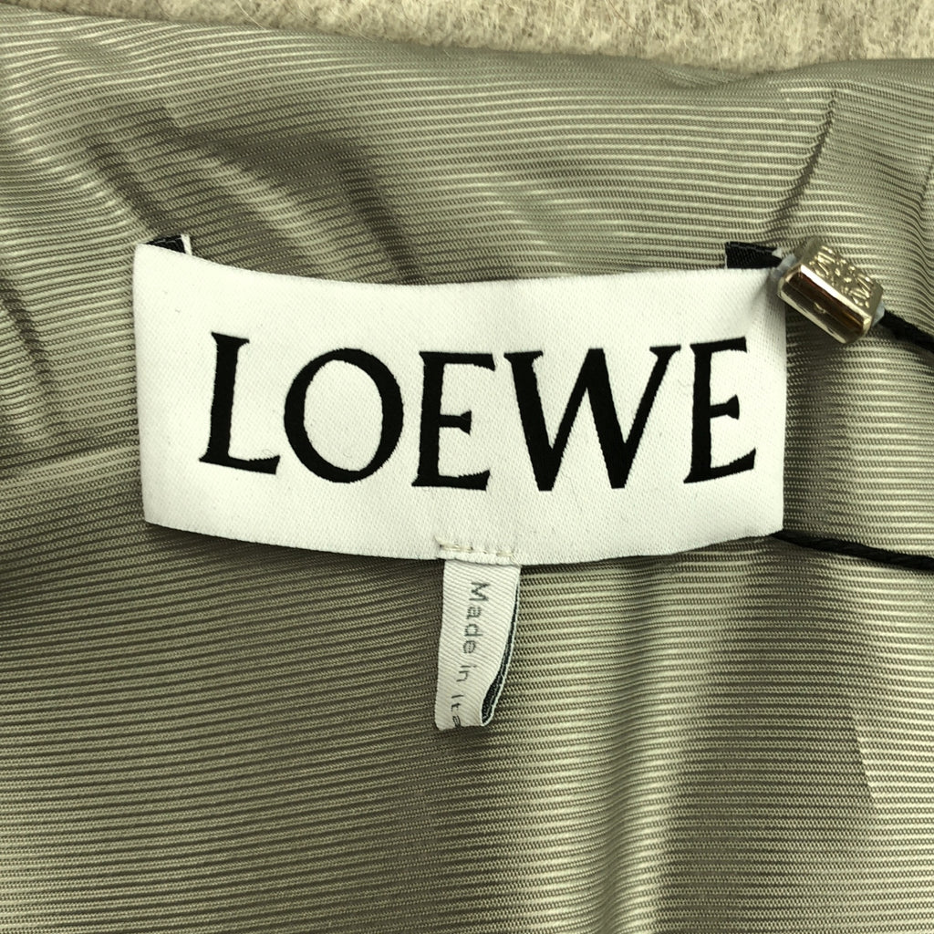 [品相良好] LOEWE | 2024AW | 駱駝羊毛雙排扣大衣 | 44 | 灰色 | 男士