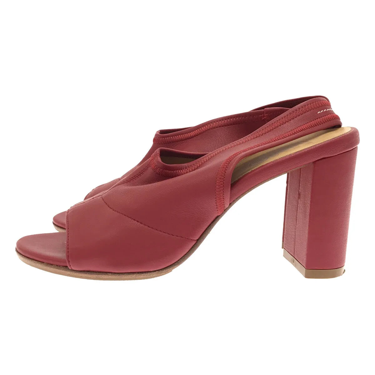 【美品】  MM6 Maison Margiela / エムエムシックスメゾンマルジェラ | アンクルストラップ ヒールサンダル | 36 | エンジ | レディース